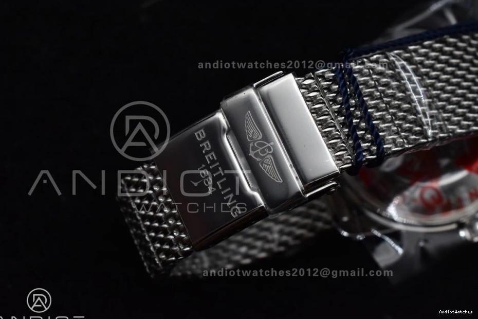 Dial 42mm SS Ceramic SS Blue Heritage Fashionable Bezel BLSF Mesh Bracelet 1169 Blue SuperOcean II on A 0402